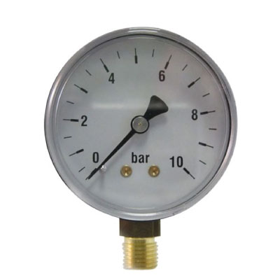 1ET-268011 Pressure gauge ET 7301 Plastic 63mm 0 - 4bar G1/4 Brass Bottom Entry