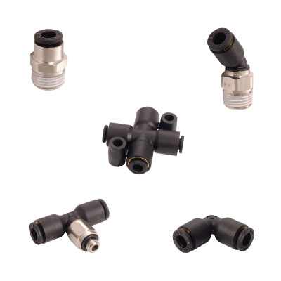 Push-in fittings LF 3000® - nickel-plated brass / plastic