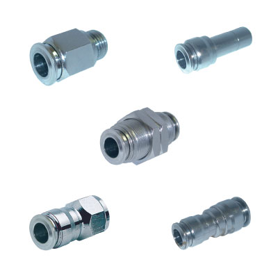 Push-in fittings - nickel-plated brass