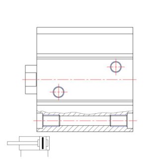 SMC CD55, Zuigerstang met binnen draad, ISO/21287